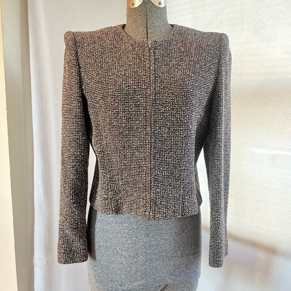 Linda Allard for Ellen Tracy cropped zip-front jacket - Picture 2 of 7